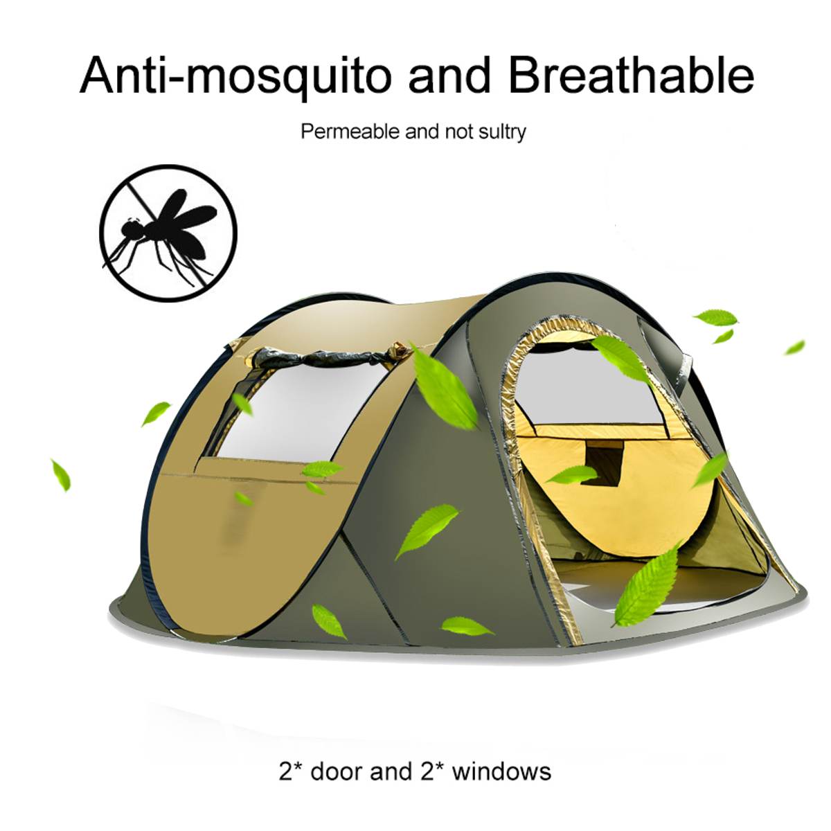 Goat 5-8 People Automatic amily Hiking Pop Up Quick Shelter Outdoor Traveling Camping Tent